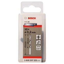 Bosch Karosseriebohrer HSS-R, DIN 1897, 3,2x18x49mm, 10er-Pack Nr. 2608597221