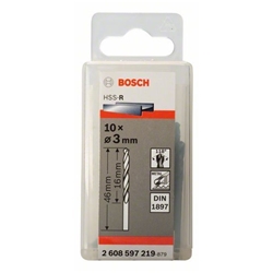Bosch Karosseriebohrer HSS-R, DIN 1897, 3x16x46mm, 10er-Pack Nr. 2608597219
