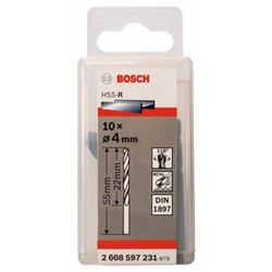 Bosch Karosseriebohrer HSS-R, DIN 1897, 4x22x55mm, 10er-Pack Nr. 2608597231