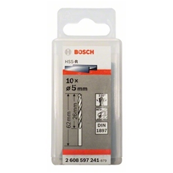 Bosch Karosseriebohrer HSS-R, DIN 1897, 5x26x62mm, 10er-Pack Nr. 2608597241
