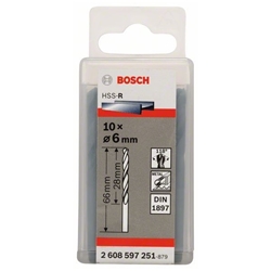 Bosch Karosseriebohrer HSS-R, DIN 1897, 6x28x66mm, 10er-Pack Nr. 2608597251