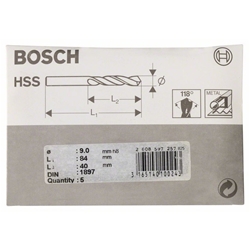Bosch Karosseriebohrer HSS-R, DIN 1897, 9x40x84mm, 5er-Pack Nr. 2608597257