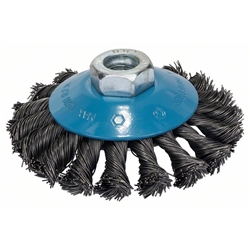 Bosch Kegelbürste Heavy for Metal, 100mm, gezopfter Stahldraht Nr. 2608622011