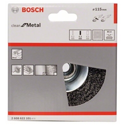 Bosch Kegelbürste, Clean for Metal, 115mm, gewellter Stahldraht Nr. 2608622101