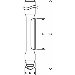Bosch Kopierfräser, 8mm, D1 8mm, L 19mm, G 66mm Nr. 2608628371