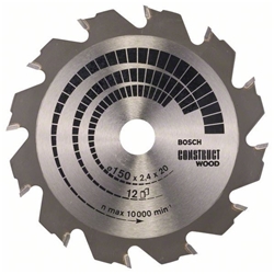 Bosch Kreissägeblatt Construct Wood, 150x20/16x2,4mm, 12 Zähne Nr. 2608641199