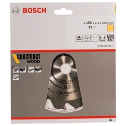Bosch Kreissägeblatt Construct Wood, 150x20/16x2,4mm, 12 Zähne Nr. 2608641199