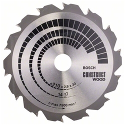 Bosch Kreissägeblatt Construct Wood, 210x30x2,8mm, 14 Zähne Nr. 2608640634