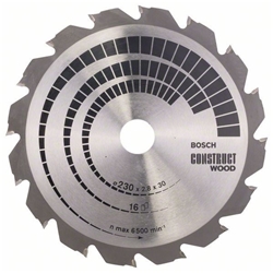 Bosch Kreissägeblatt Construct Wood, 230x30x2,8mm, 16 Zähne Nr. 2608640635