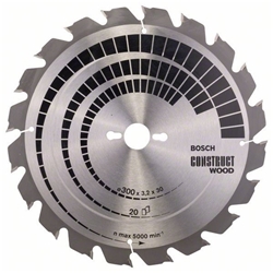 Bosch Kreissägeblatt Construct Wood, 300x30x3,2mm, 20 Zähne Nr. 2608640690