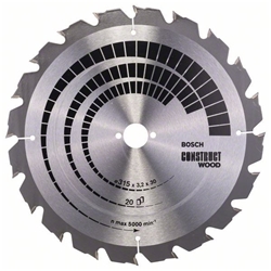 Bosch Kreissägeblatt Construct Wood, 315x30x3,2mm, 20 Zähne Nr. 2608640691