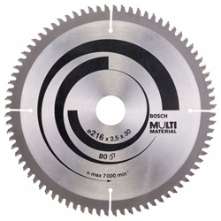 Bosch Kreissägeblatt Multi Material, 216x30x2,5mm, 80 Zähne Nr. 2608640447