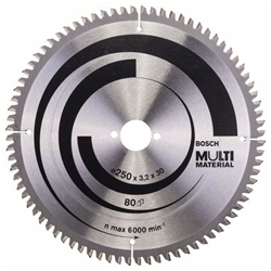 Bosch Kreissägeblatt Multi Material, 250x30x3,2mm, 80 Zähne Nr. 2608640516
