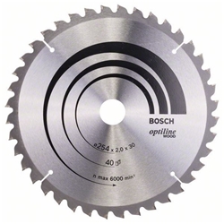 Bosch Kreissägeblatt Optiline Wood für Kapp- und Gehrungssägen, 254x30x2mm, 40 Zähne, WZ/N Nr. 2608640435