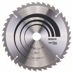 Bosch Kreissägeblatt Optiline Wood für Kapp- und Gehrungssägen, 254x30x2mm, 40 Zähne, WZ/P Nr. 2608640438