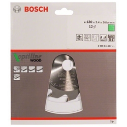 Bosch Kreissägeblatt Optiline Wood für Handkreissägen, 130x20/16x2,4mm, 12 Zähne Nr. 2608641167