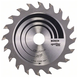 Bosch Kreissägeblatt Optiline Wood für Handkreissägen, 130x20/16x2,4mm, 20 Zähne Nr. 2608640582