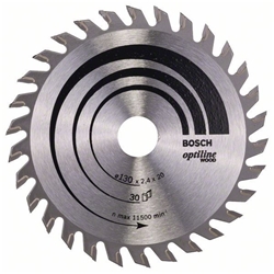 Bosch Kreissägeblatt Optiline Wood für Handkreissägen, 130x20/16x2,4mm, 30 Zähne Nr. 2608640583