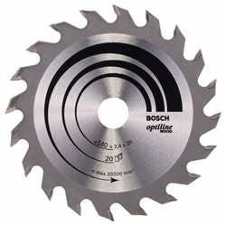 Bosch Kreissägeblatt Optiline Wood für Handkreissägen, 140x20/12,7x2,4mm, 20 Zähne Nr. 2608640586