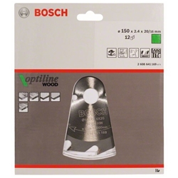Bosch Kreissägeblatt Optiline Wood für Handkreissägen, 150x20/16x2,4mm, 12 Zähne Nr. 2608641169