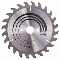 Bosch Kreissägeblatt Optiline Wood für Handkreissägen, 150x20/16x2,4mm, 24 Zähne Nr. 2608640592