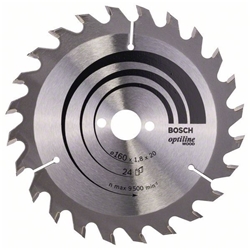 Bosch Kreissägeblatt Optiline Wood für Handkreissägen, 160x20/16x1,8mm, 24 Zähne Nr. 2608641171