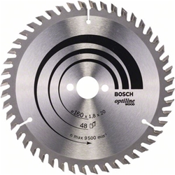 Bosch Kreissägeblatt Optiline Wood für Handkreissägen, 160x20/16x1,8mm, 48 Zähne Nr. 2608641172