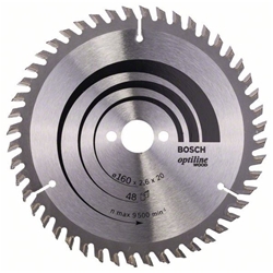 Bosch Kreissägeblatt Optiline Wood für Handkreissägen, 160x20/16x2,6mm, 48 Zähne Nr. 2608640732