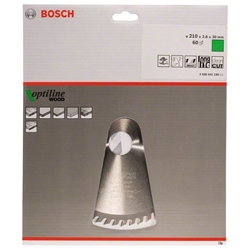 Bosch Kreissägeblatt Optiline Wood für Handkreissägen, 210x30x2,8mm, 60 Zähne Nr. 2608641190