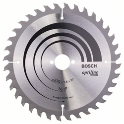 Bosch Kreissägeblatt Optiline Wood für Handkreissägen, 230x30x2,8mm, 36 Zähne Nr. 2608640628