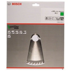 Bosch Kreissägeblatt Optiline Wood für Handkreissägen, 235x30/25x2,8mm, 60 Zähne Nr. 2608641192