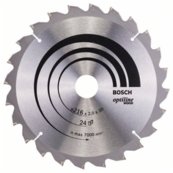 Bosch Kreissägeblatt Optiline Wood für Kapp- und Gehrungssägen, 216x30x2,0mm, 24 Zähne Nr. 2608640431