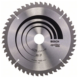 Bosch Kreissägeblatt Optiline Wood für Kapp- und Gehrungssägen, 216x30x2,0mm, 48 Zähne Nr. 2608640432