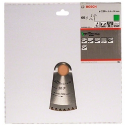 Bosch Kreissägeblatt Optiline Wood für Kapp- und Gehrungssägen, 216x30x2,0mm, 60 Zähne Nr. 2608640433