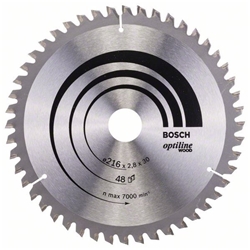 Bosch Kreissägeblatt Optiline Wood für Kapp- und Gehrungssägen, 216x30x2,8mm, 48 Zähne Nr. 2608640641