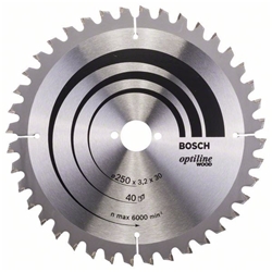 Bosch Kreissägeblatt Optiline Wood für Kapp- und Gehrungssägen, 250x30x3,2mm, 40 Zähne Nr. 2608640643
