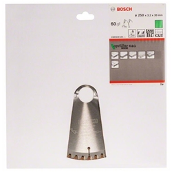 Bosch Kreissägeblatt Optiline Wood für Kapp- und Gehrungssägen, 250x30x3,2mm, 60 Zähne Nr. 2608640644
