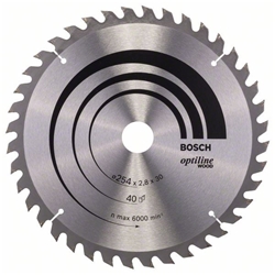 Bosch Kreissägeblatt Optiline Wood für Kapp- und Gehrungssägen, 254x30x2,8mm, 40 Zähne Nr. 2608640443