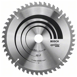 Bosch Kreissägeblatt Optiline Wood für Kapp- und Gehrungssägen, 260x30x3,2mm, 48 Zähne Nr. 2608641202