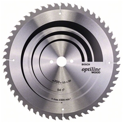 Bosch Kreissägeblatt Optiline Wood für Tischkreissägen, 350x30x3,5mm, 54 Zähne Nr. 2608640674