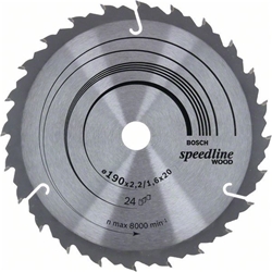 Bosch Kreissägeblatt Speedline Wood, 190x20/16x2,2mm, 24 Zähne Nr. 2608640799