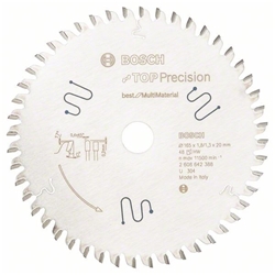 Bosch Kreissägeblatt Top Precision Best for Multi Material, 165x20x1,8mm, 48 Zähne Nr. 2608642388