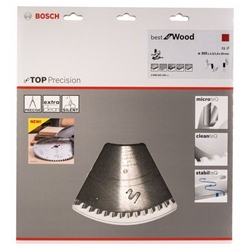 Bosch Kreissägeblatt Top Precision Best for Wood, 305x30x2,3mm, 72 Zähne Nr. 2608642103
