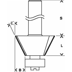 Bosch Laminat-Bündigfräser, 8mm, D1 23,7mm, B 5,5mm, L 12mm, G 54mm, 25° Nr. 2608628351