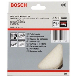 Bosch Lammwollhaube für Exzenterschleifer, 130mm, Klett, 1er-Pack Nr. 2608610001