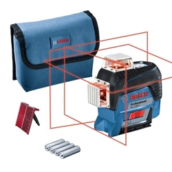 Bosch Linienlaser GLL 3-80 C, mit 4x1,5-V-LR6-(AA)-Batterien, Akku-Adapter Nr. 0601063R00