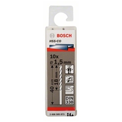 Bosch Metallbohrer HSS-Co, DIN 338, 1,5x18x40mm, 10er-Pack Nr. 2608585873