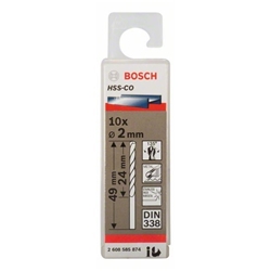 Bosch Metallbohrer HSS-Co, DIN 338, 2x24x49mm, 10er-Pack Nr. 2608585874