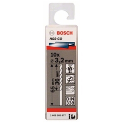 Bosch Metallbohrer HSS-Co, DIN 338, 3,2x36x65mm, 10er-Pack Nr. 2608585877