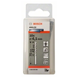 Bosch Metallbohrer HSS-Co, DIN 338, 4,1x43x75mm, 10er-Pack Nr. 2608585881